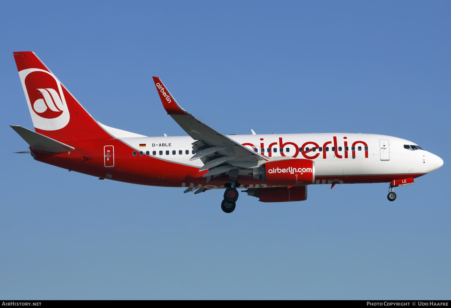 Aircraft Photo of D-ABLE | Boeing 737-76J | Air Berlin | AirHistory.net #578964