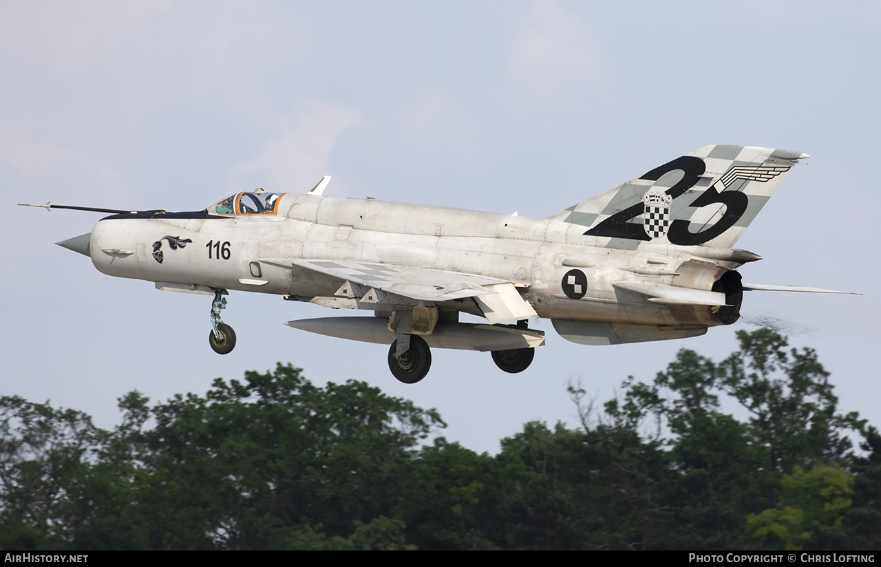 Aircraft Photo of 116 | Mikoyan-Gurevich MiG-21bisD | Croatia - Air Force | AirHistory.net #579350