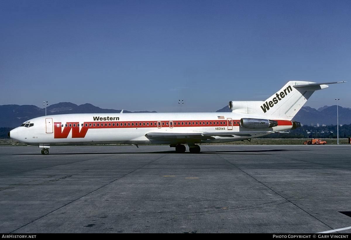 Aircraft Photo of N831WA | Boeing 727-247/Adv | Western Airlines | AirHistory.net #579658