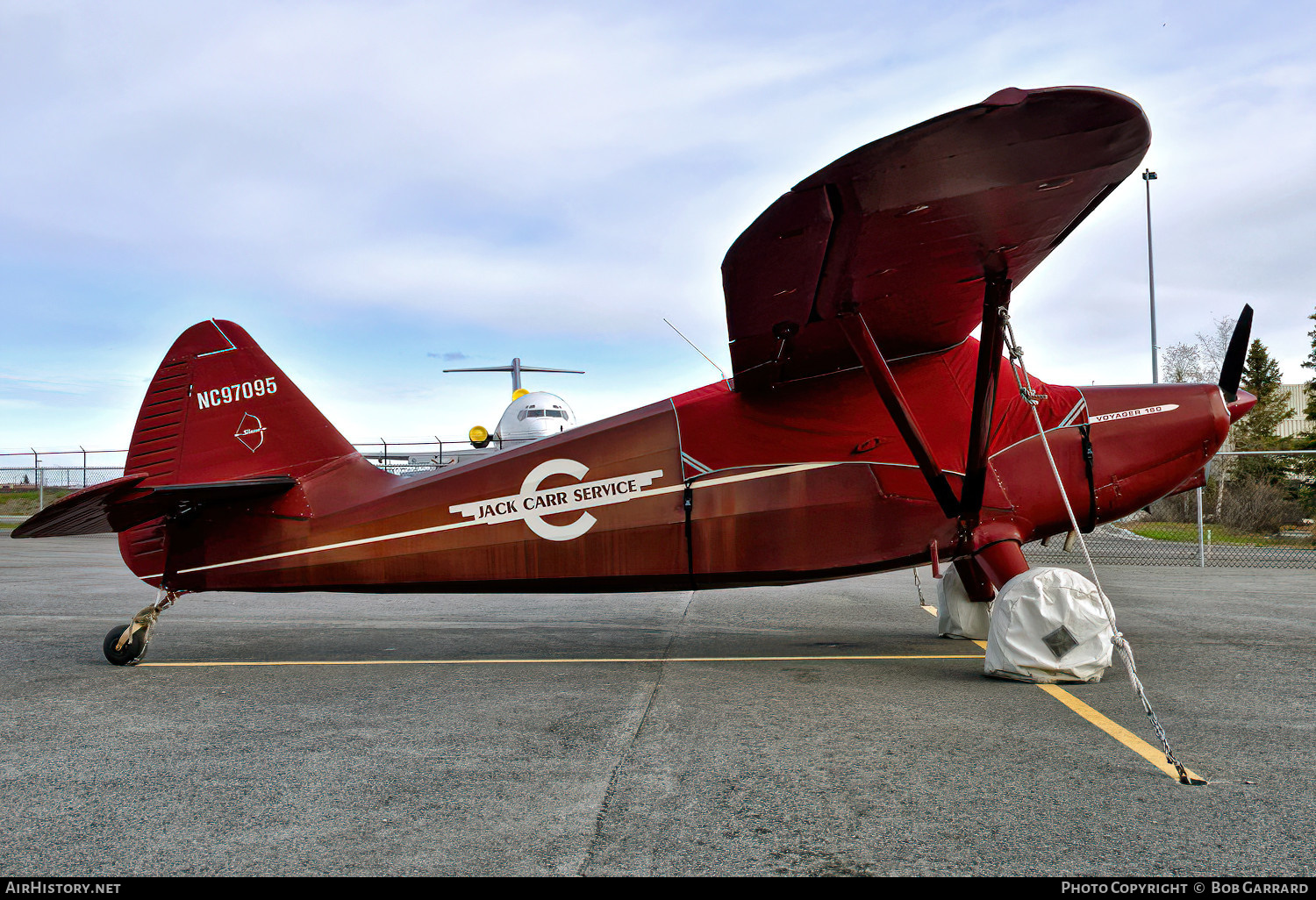 Aircraft Photo of NC97095 | Stinson 108-1 Voyager 150 | Jack Carr Service | AirHistory.net #579786