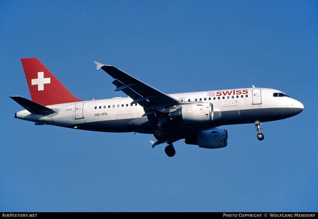 Aircraft Photo of HB-IPS | Airbus A319-112 | Swiss International Air Lines | AirHistory.net #579857
