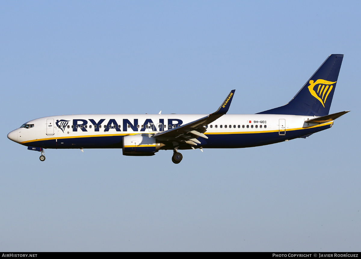 Aircraft Photo of 9H-QEC | Boeing 737-800 | Ryanair | AirHistory.net #579858