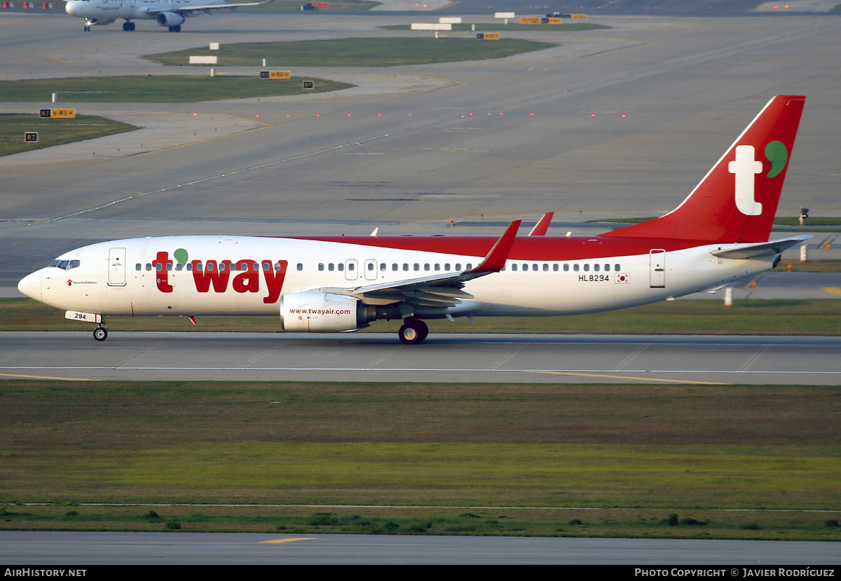 Aircraft Photo of HL8294 | Boeing 737-8Q8 | T'way Air | AirHistory.net #580047