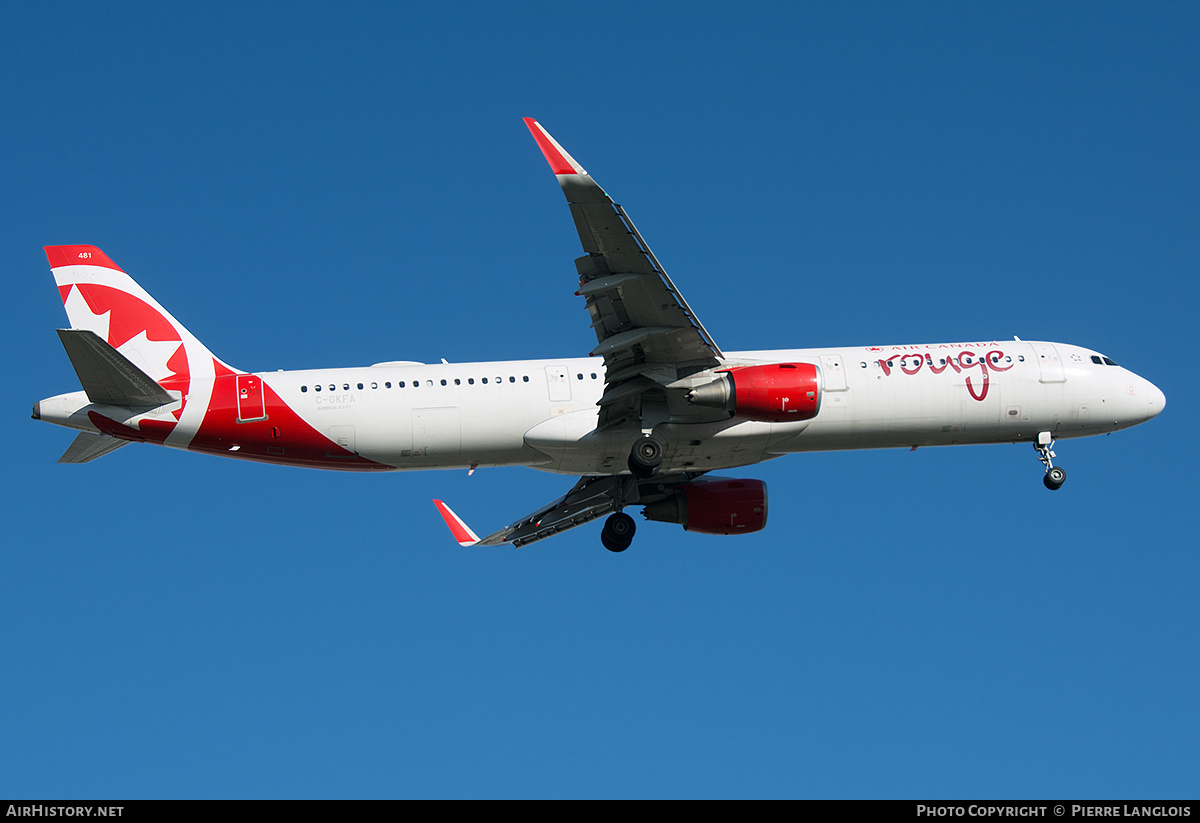 Aircraft Photo of C-GKFA | Airbus A321-211 | Air Canada Rouge | AirHistory.net #580082