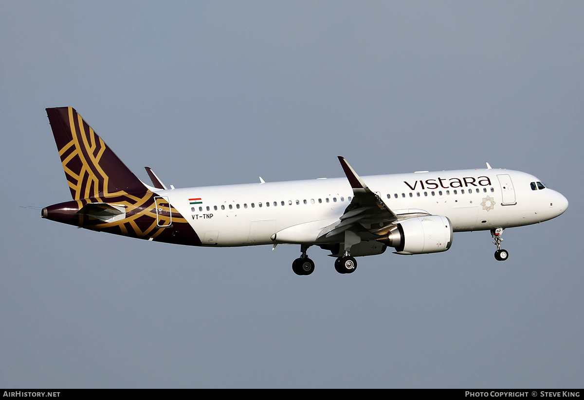 Aircraft Photo of VT-TNP | Airbus A320-251N | Vistara | AirHistory.net #580150