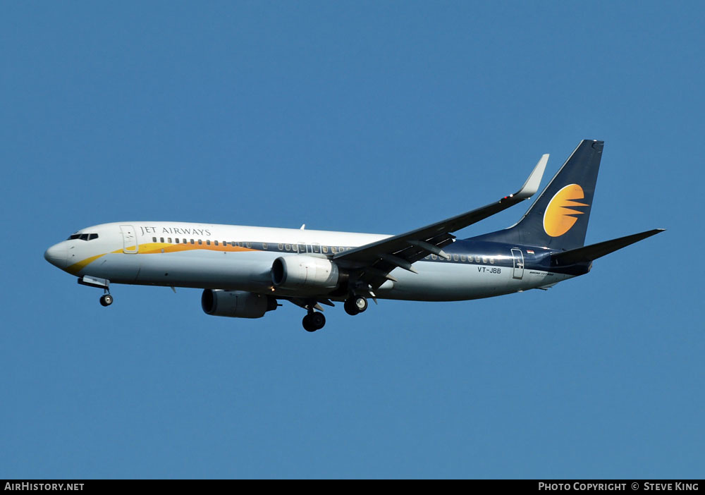 Aircraft Photo of VT-JBB | Boeing 737-8HX | Jet Airways | AirHistory.net #580157