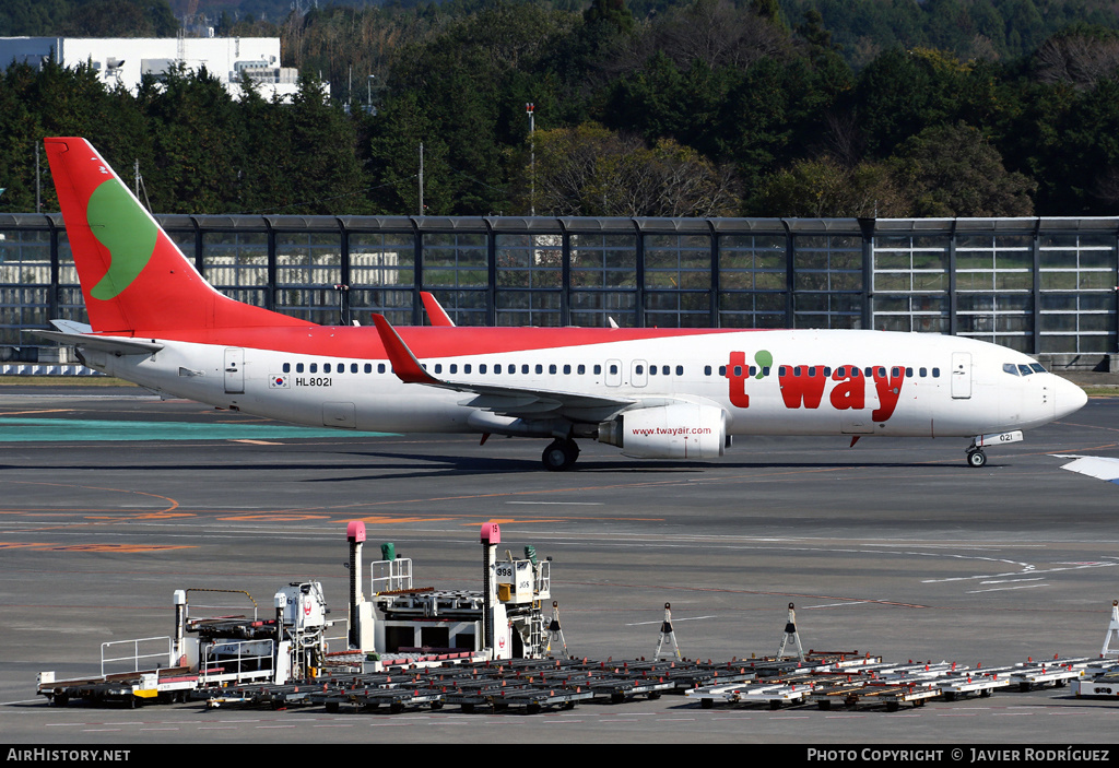 Aircraft Photo of HL8021 | Boeing 737-8GJ | T'way Air | AirHistory.net #580224