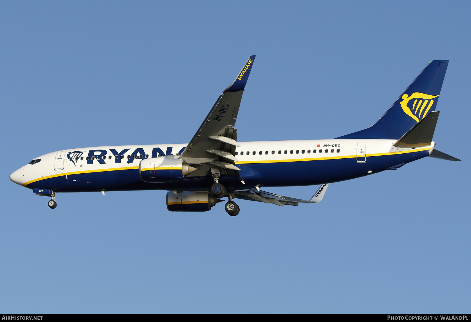 Aircraft Photo of 9H-QEC | Boeing 737-800 | Ryanair | AirHistory.net #580270