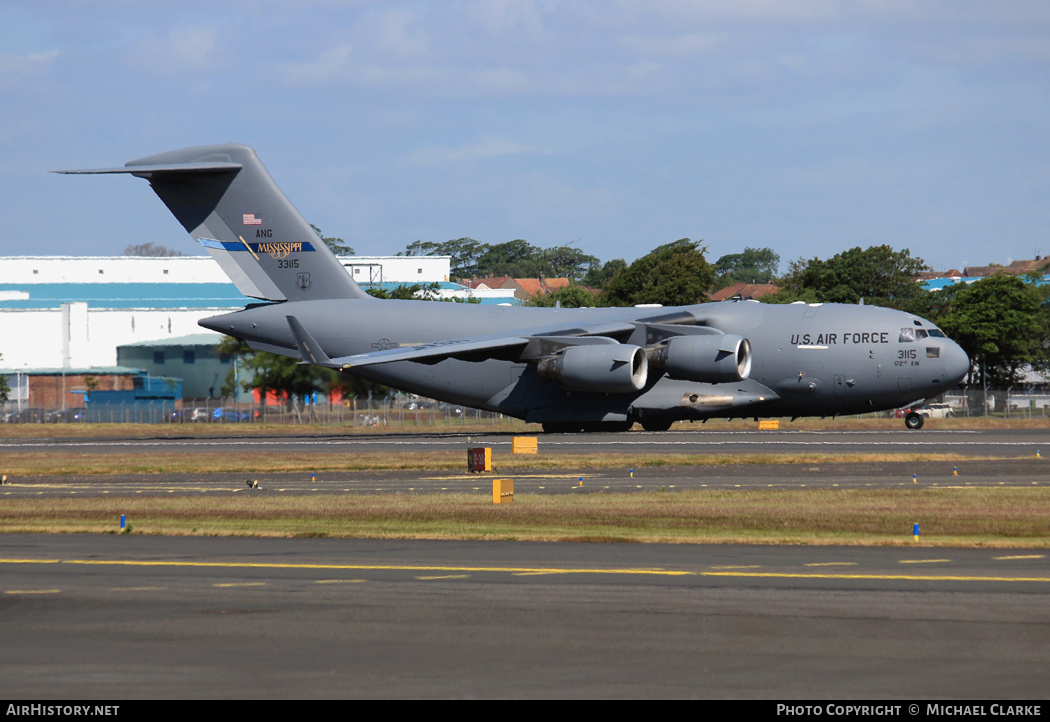 Aircraft Photo of 03-3115 / 33115 | Boeing C-17A Globemaster III | USA - Air Force | AirHistory.net #580535
