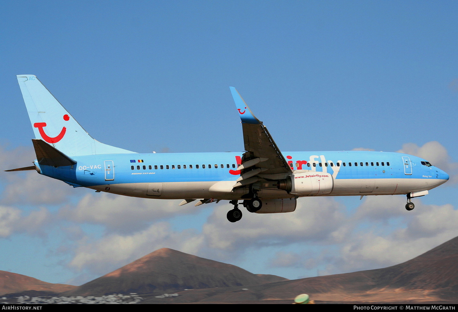 Aircraft Photo of OO-VAC | Boeing 737-8BK | Jetairfly | AirHistory.net #580578