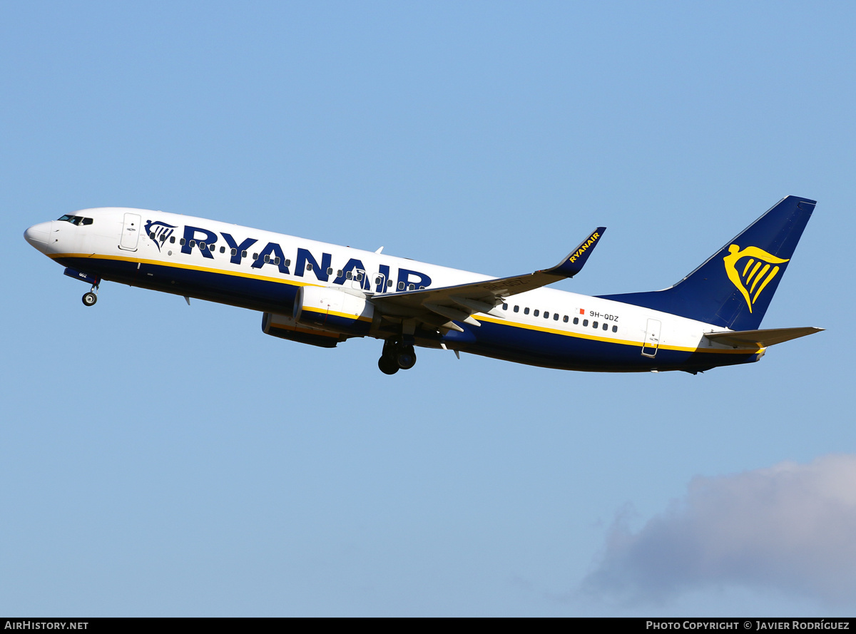 Aircraft Photo of 9H-QDZ | Boeing 737-800 | Ryanair | AirHistory.net #580802
