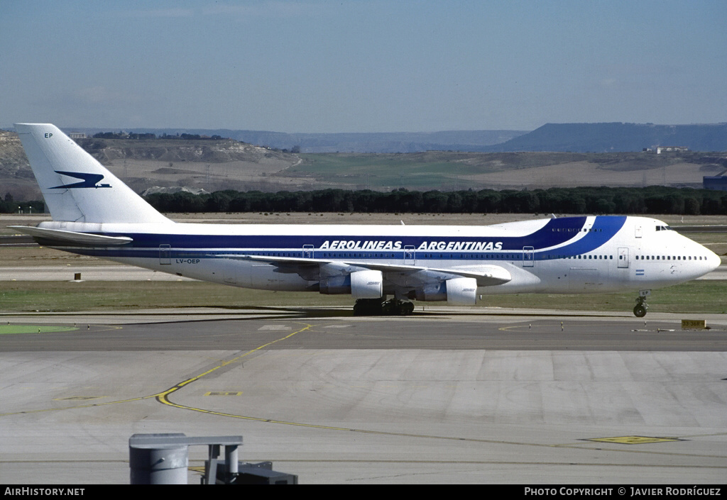 Aircraft Photo of LV-OEP | Boeing 747-287B | Aerolíneas Argentinas | AirHistory.net #581026