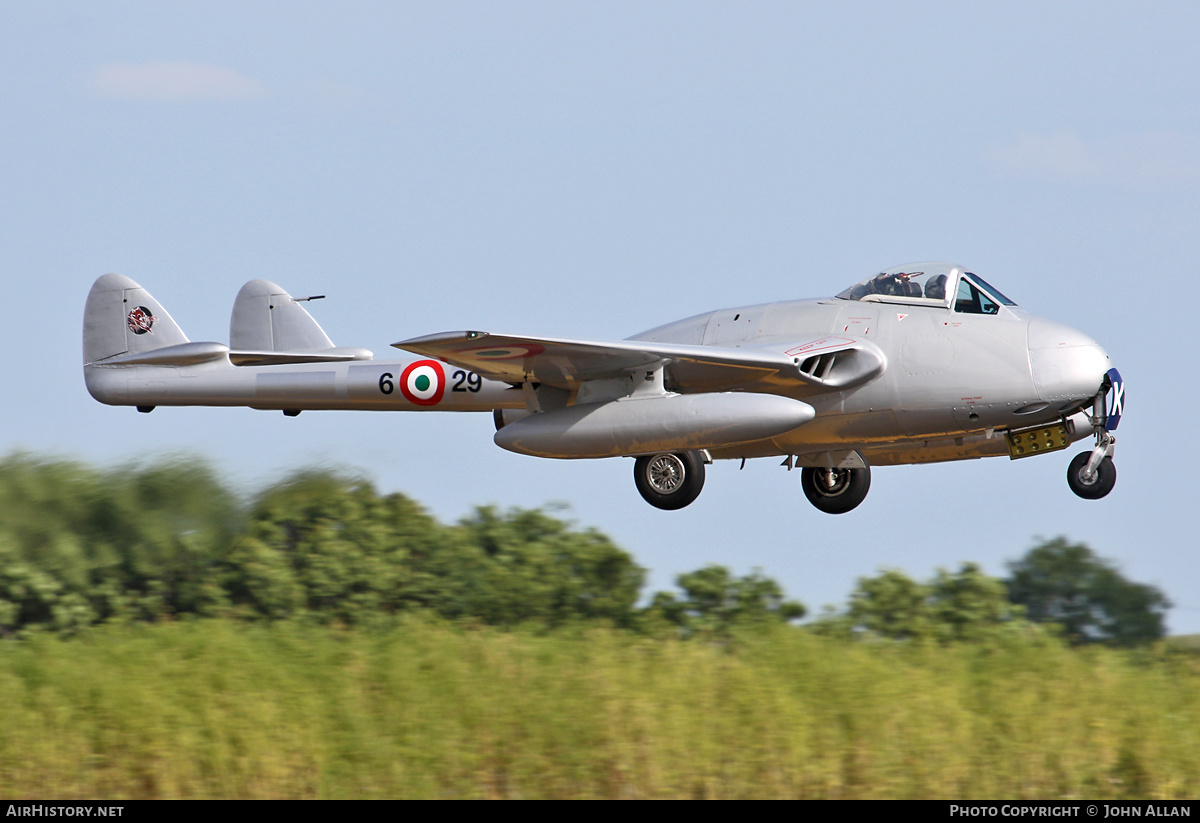 Aircraft Photo of LN-DHY | De Havilland D.H. 100 Vampire FB6 | Italy - Air Force | AirHistory.net #581097