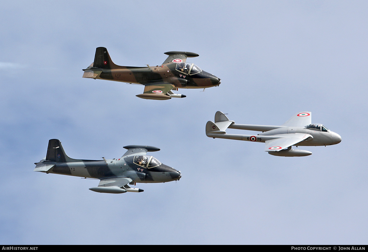 Aircraft Photo of LN-DHY | De Havilland D.H. 100 Vampire FB6 | Italy - Air Force | AirHistory.net #581107