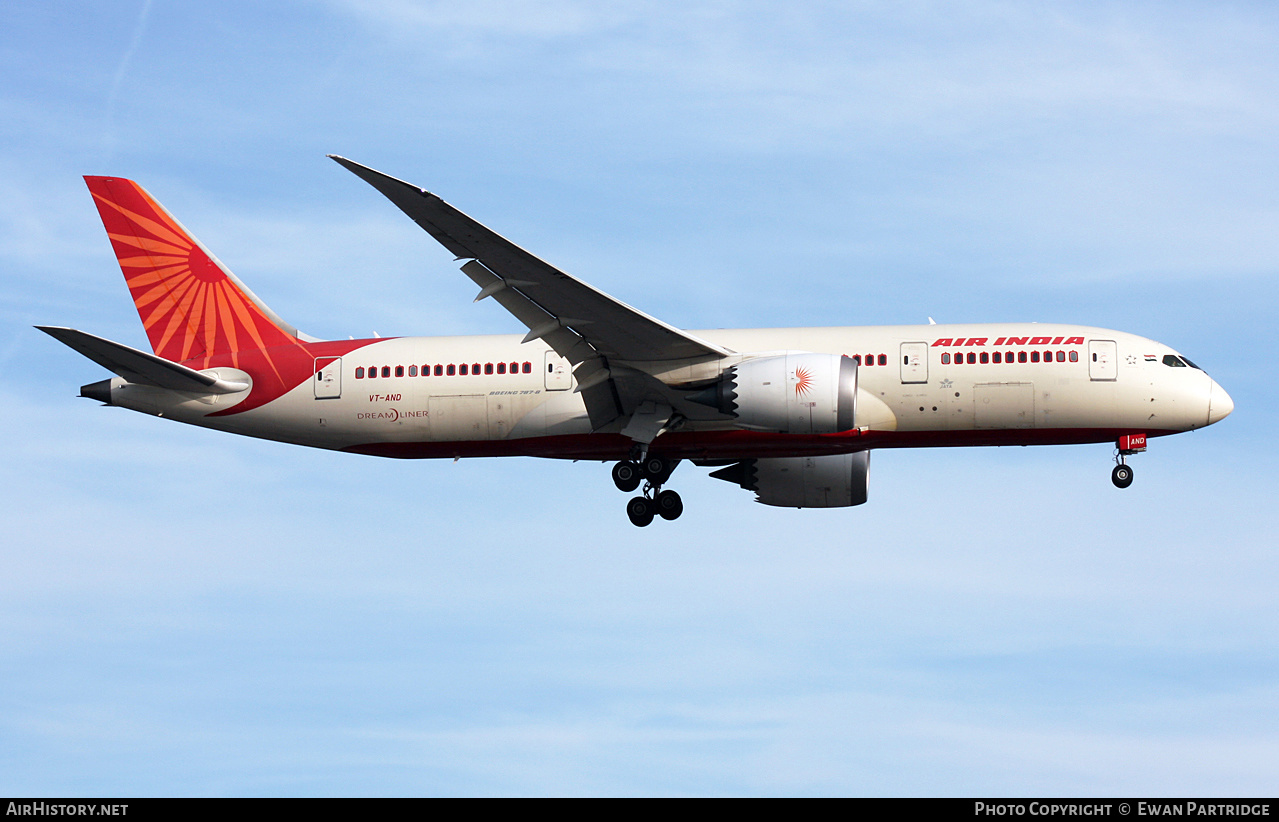 Aircraft Photo of VT-AND | Boeing 787-8 Dreamliner | Air India | AirHistory.net #581290