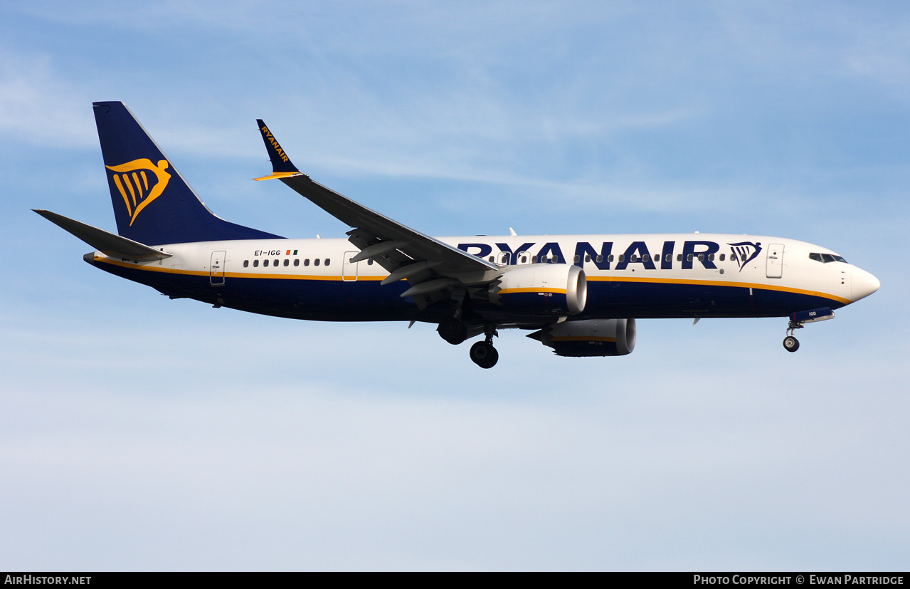 Aircraft Photo of EI-IGG | Boeing 737-8200 Max 200 | Ryanair | AirHistory.net #581341