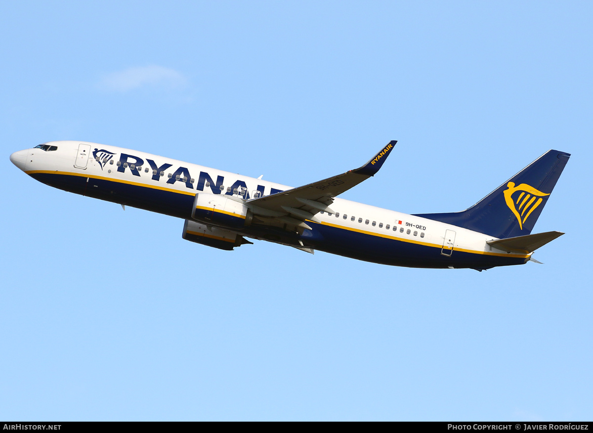 Aircraft Photo of 9H-QED | Boeing 737-8AS | Ryanair | AirHistory.net #581427