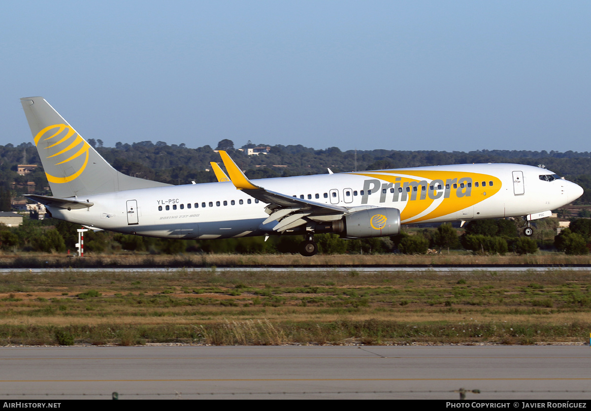Aircraft Photo of YL-PSC | Boeing 737-86N | Primera Air | AirHistory.net #581529