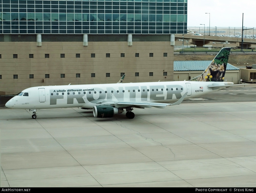 Aircraft Photo of N167HQ | Embraer 190AR (ERJ-190-100IGW) | Frontier Airlines | AirHistory.net #581681