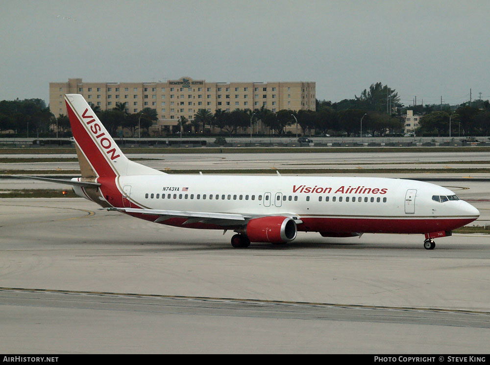 Aircraft Photo of N743VA | Boeing 737-46B | Vision Airlines | AirHistory.net #582142