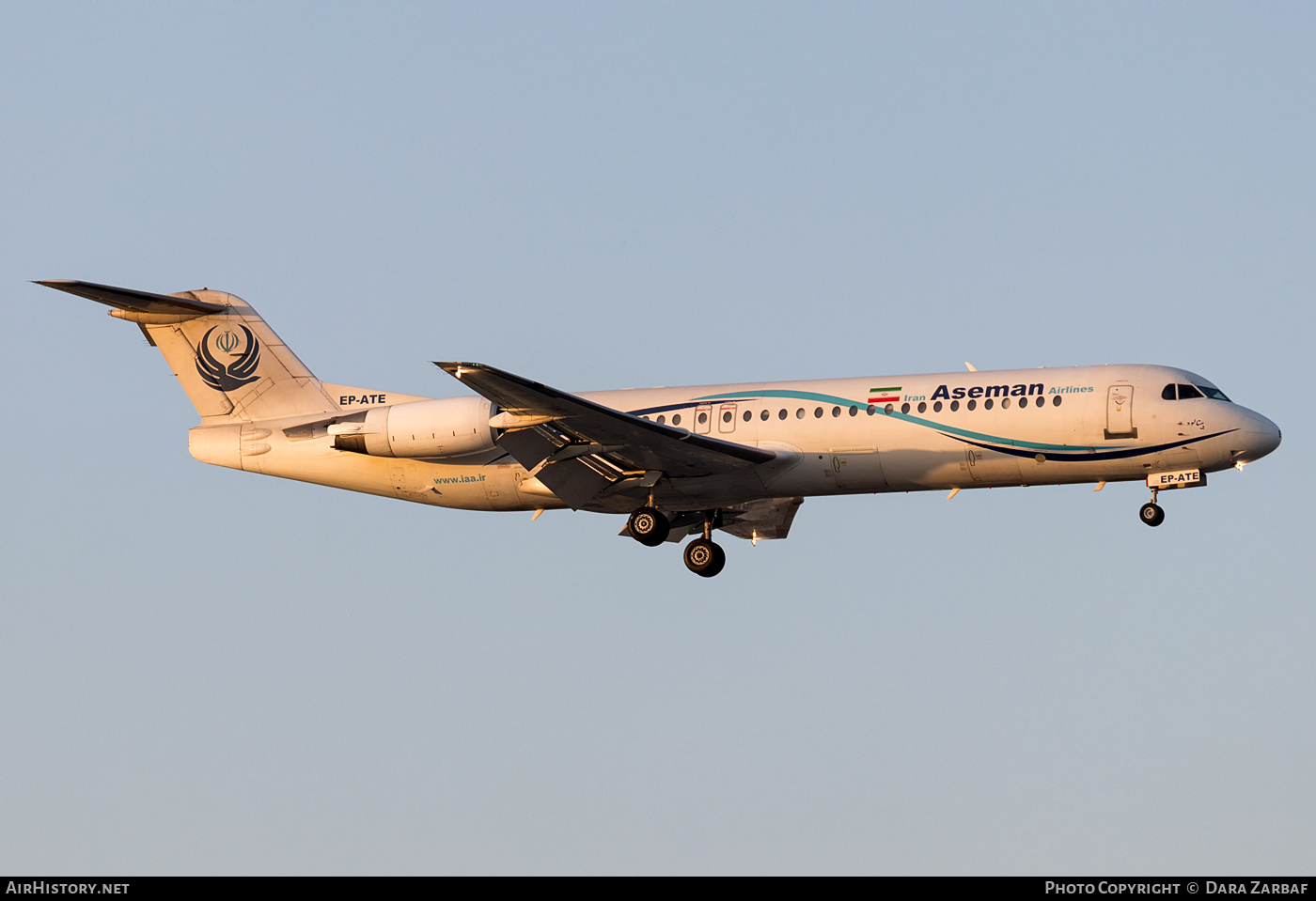 Aircraft Photo of EP-ATE | Fokker 100 (F28-0100) | Iran Aseman Airlines | AirHistory.net #582151