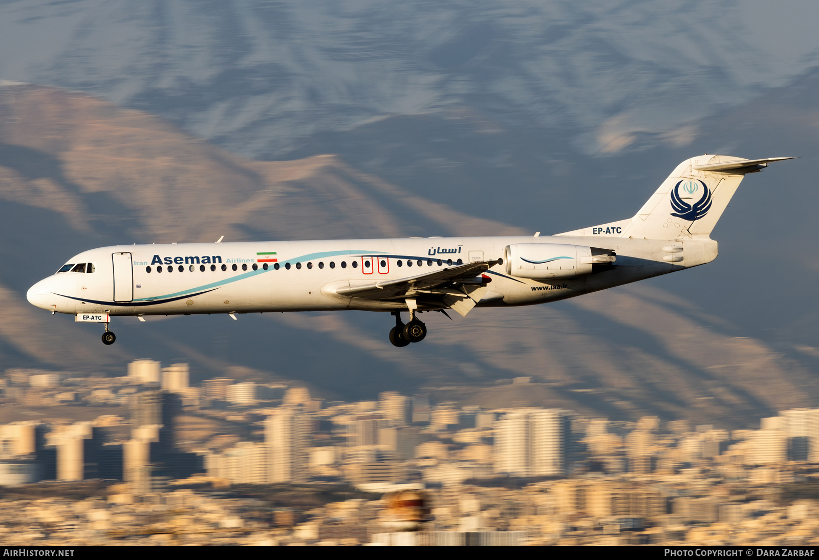 Aircraft Photo of EP-ATC | Fokker 100 (F28-0100) | Iran Aseman Airlines | AirHistory.net #582158