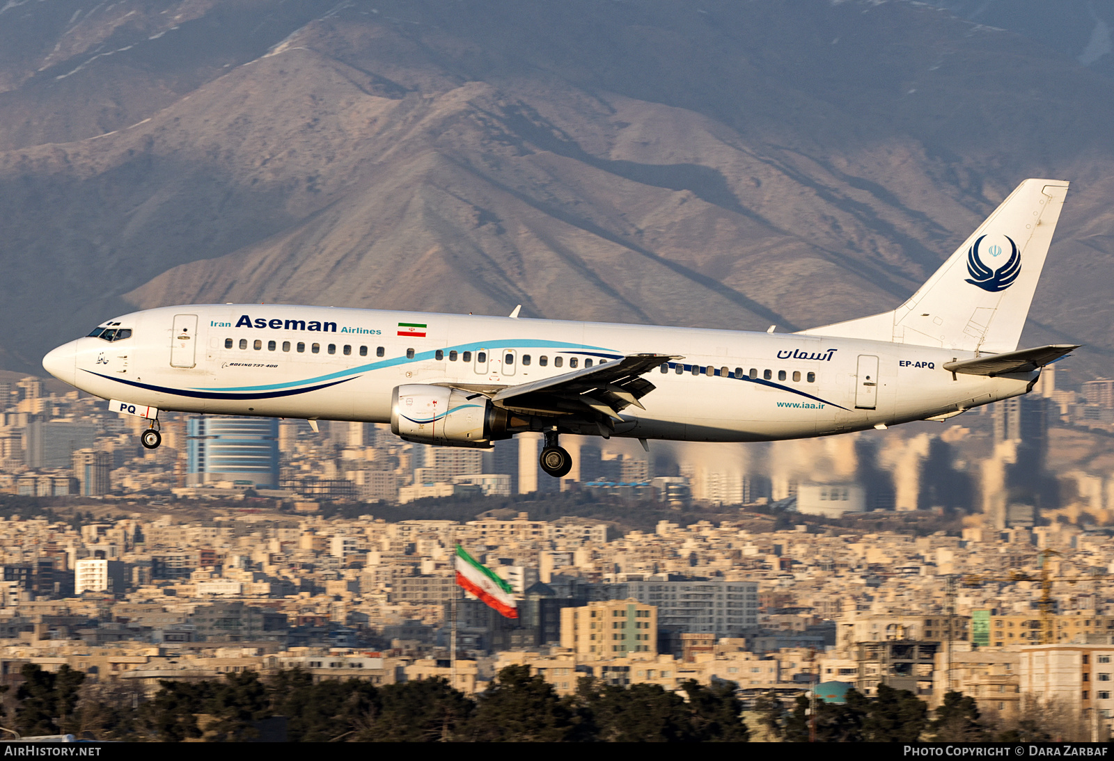 Aircraft Photo of EP-APQ | Boeing 737-4H6 | Iran Aseman Airlines | AirHistory.net #582182