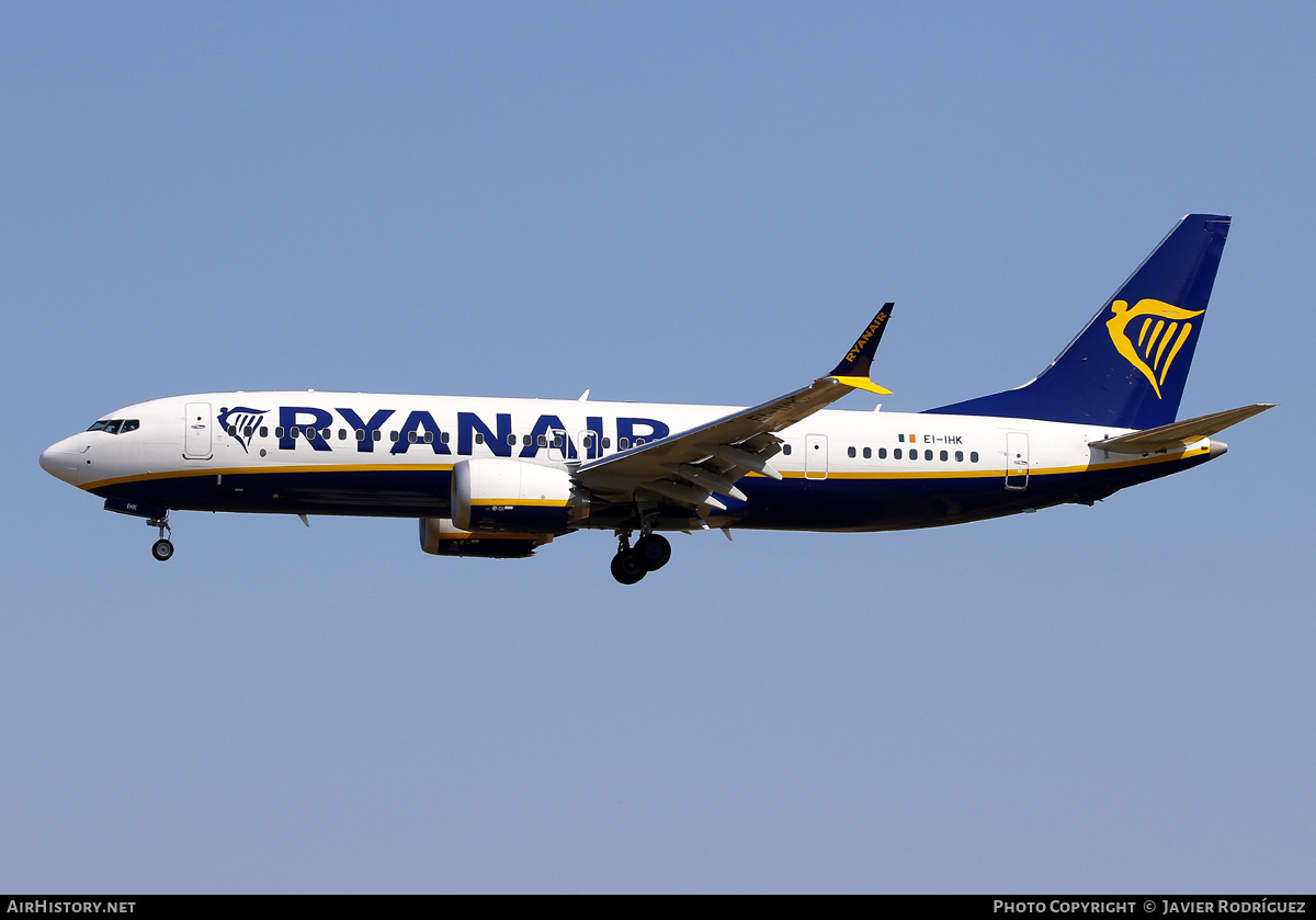 Aircraft Photo of EI-IHK | Boeing 737-8200 Max 200 | Ryanair | AirHistory.net #582270