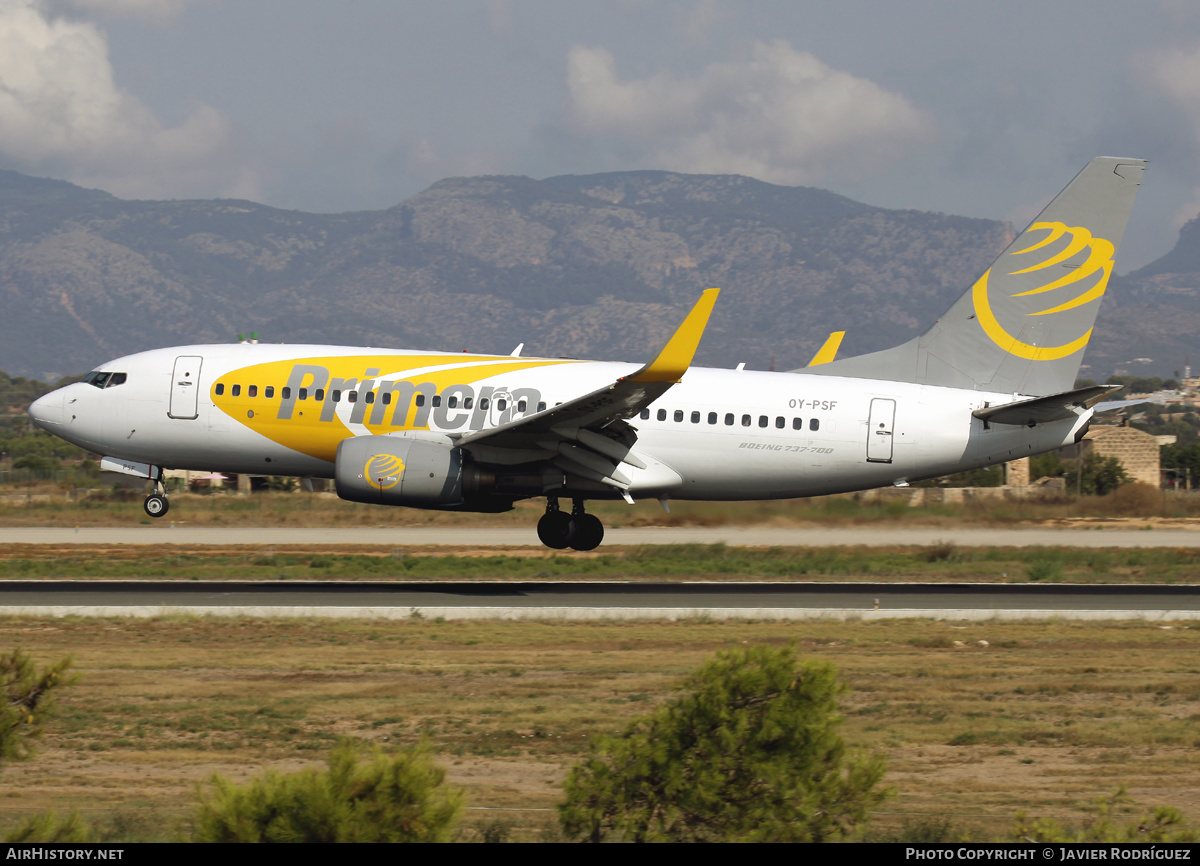 Aircraft Photo of OY-PSF | Boeing 737-7Q8 | Primera Air | AirHistory.net #582292