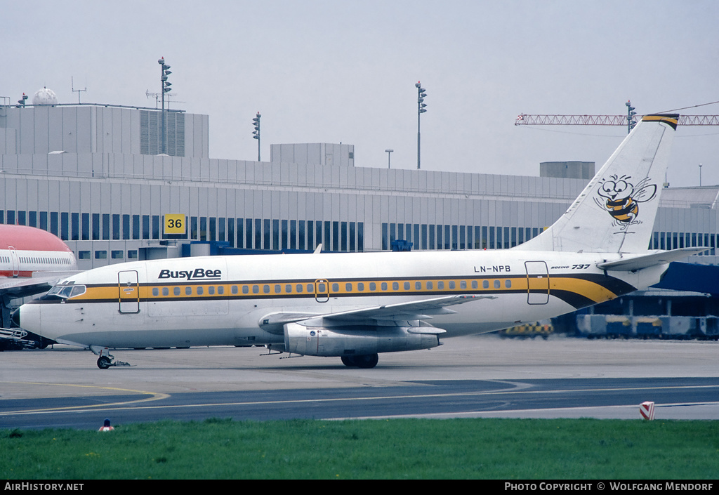 Aircraft Photo of LN-NPB | Boeing 737-2R4C/Adv | Busy Bee of Norway | AirHistory.net #582349