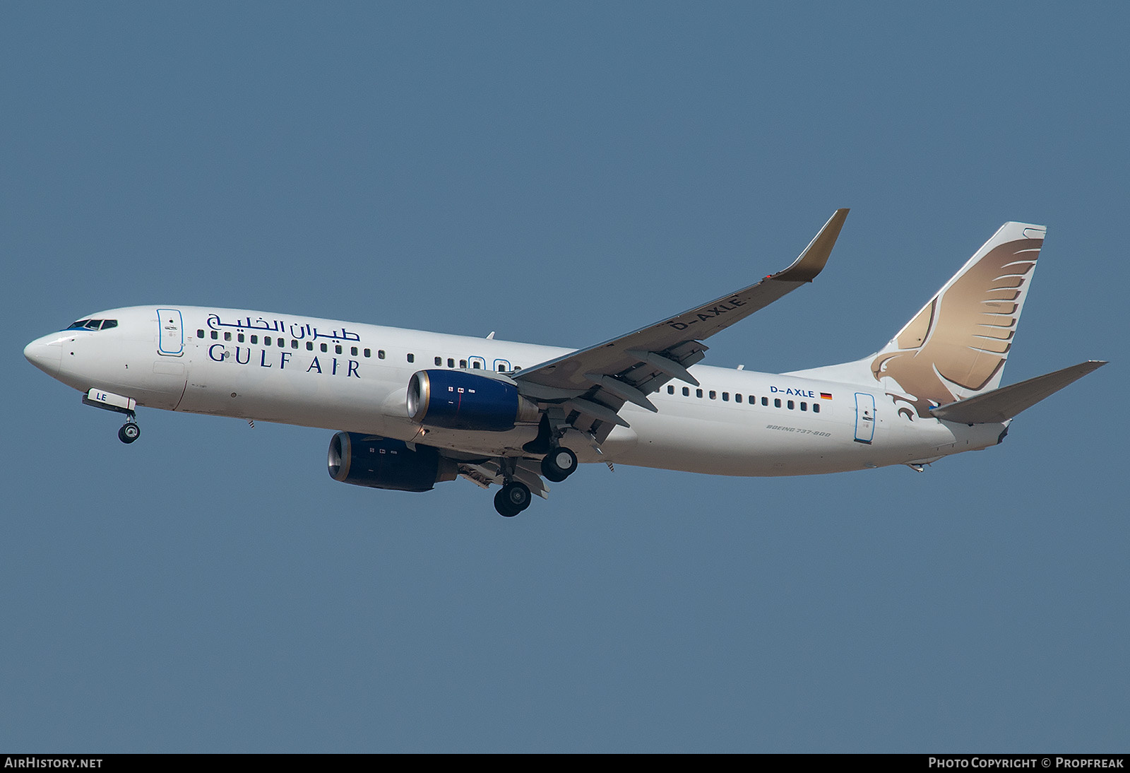 Aircraft Photo of D-AXLE | Boeing 737-8Q8 | Gulf Air | AirHistory.net #582516