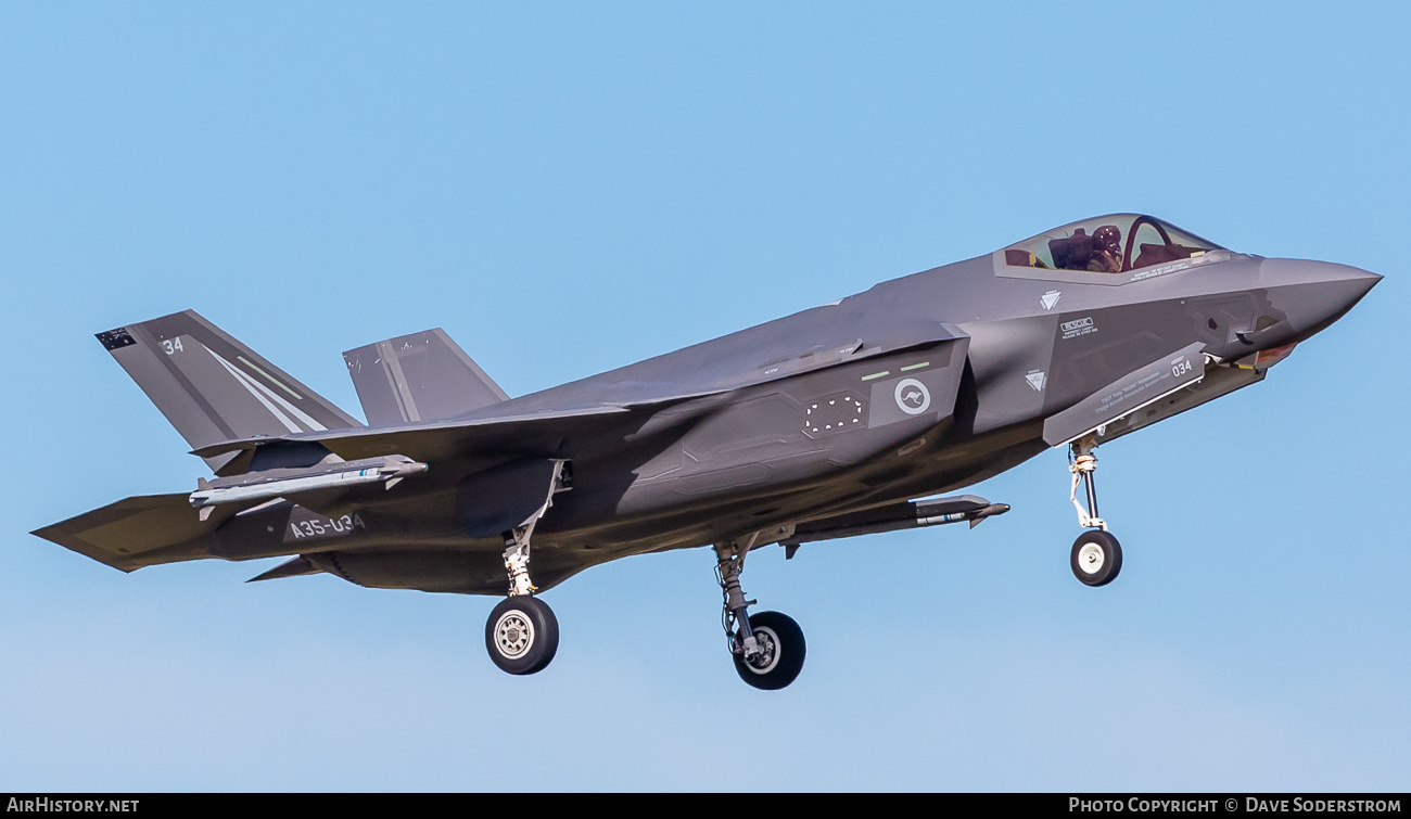 Aircraft Photo of A35-034 | Lockheed Martin F-35A Lightning II | Australia - Air Force | AirHistory.net #582624