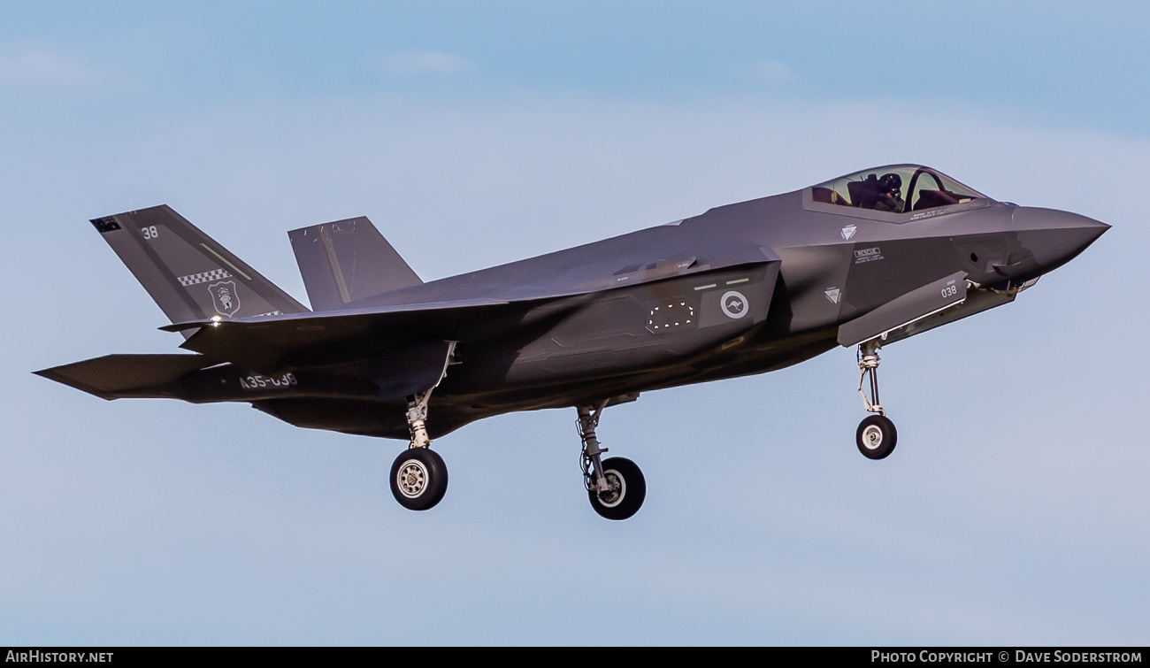 Aircraft Photo of A35-038 / 19-5511 | Lockheed Martin F-35A Lightning II | Australia - Air Force | AirHistory.net #582646