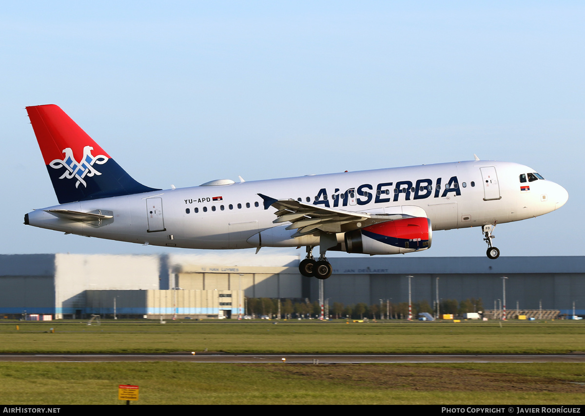 Aircraft Photo of YU-APD | Airbus A319-132 | Air Serbia | AirHistory.net #583076