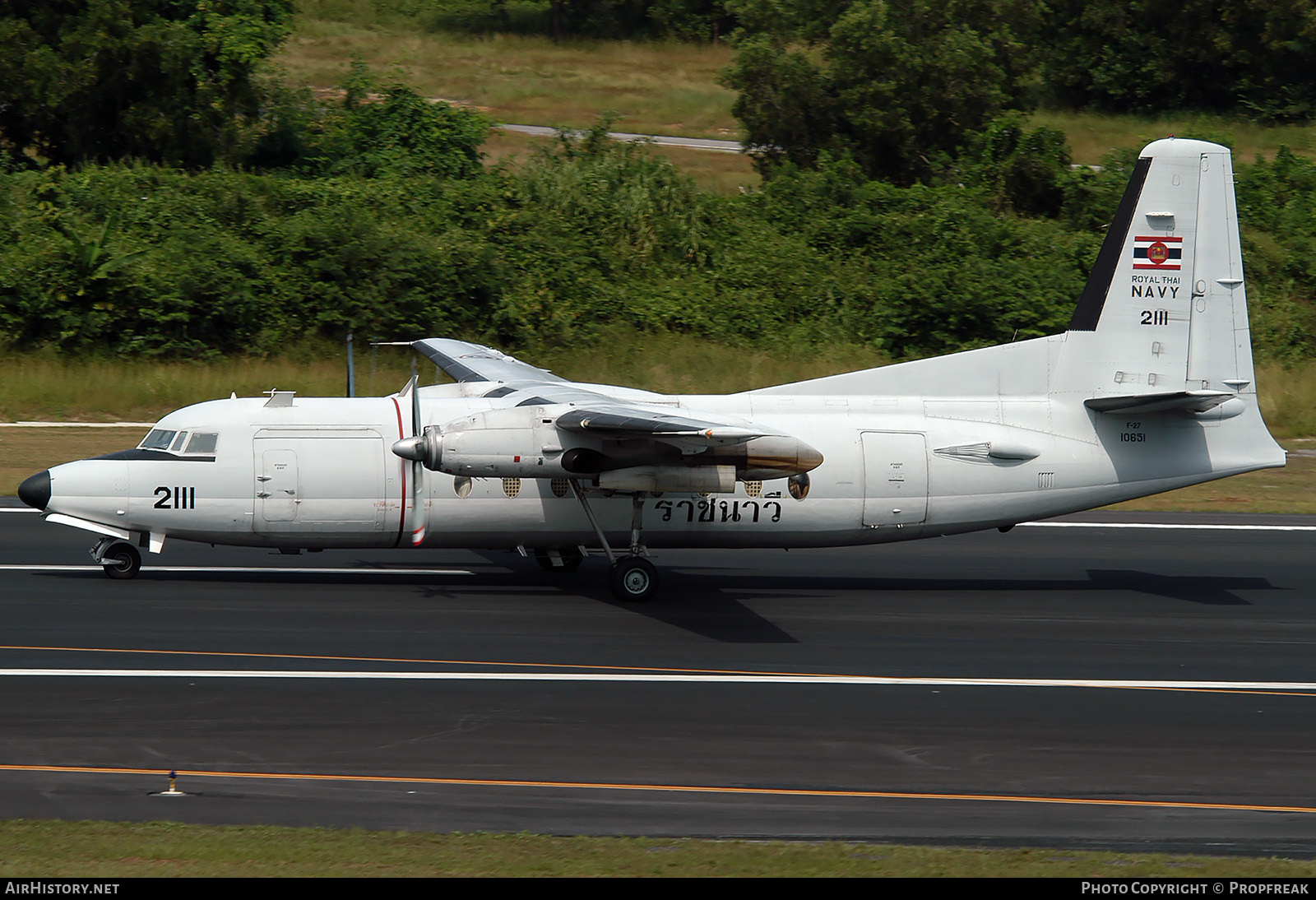 Aircraft Photo of 2111 | Fokker F27-400M Troopship | Thailand - Navy | AirHistory.net #583671