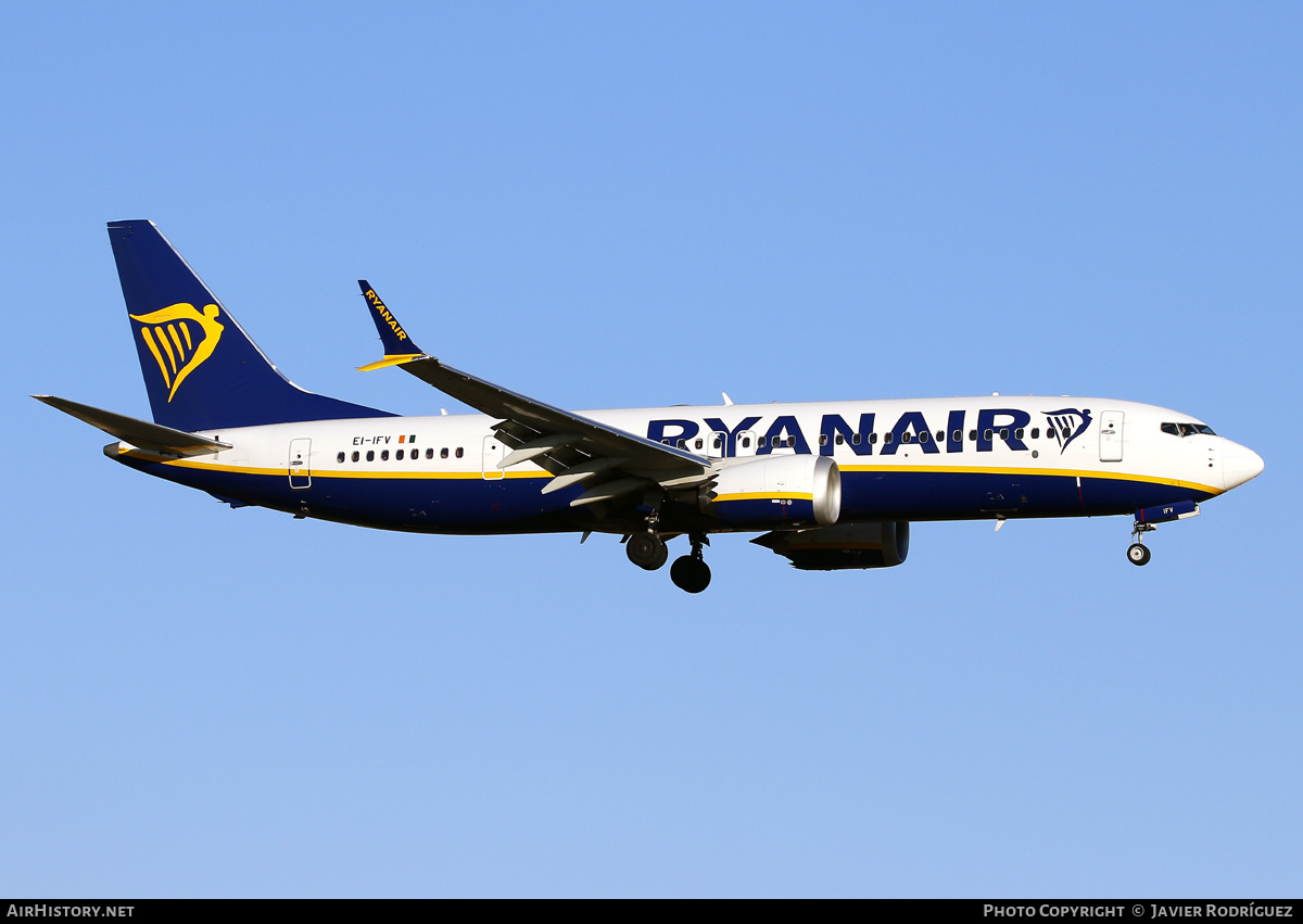 Aircraft Photo of EI-IFV | Boeing 737-8200 Max 200 | Ryanair | AirHistory.net #583808