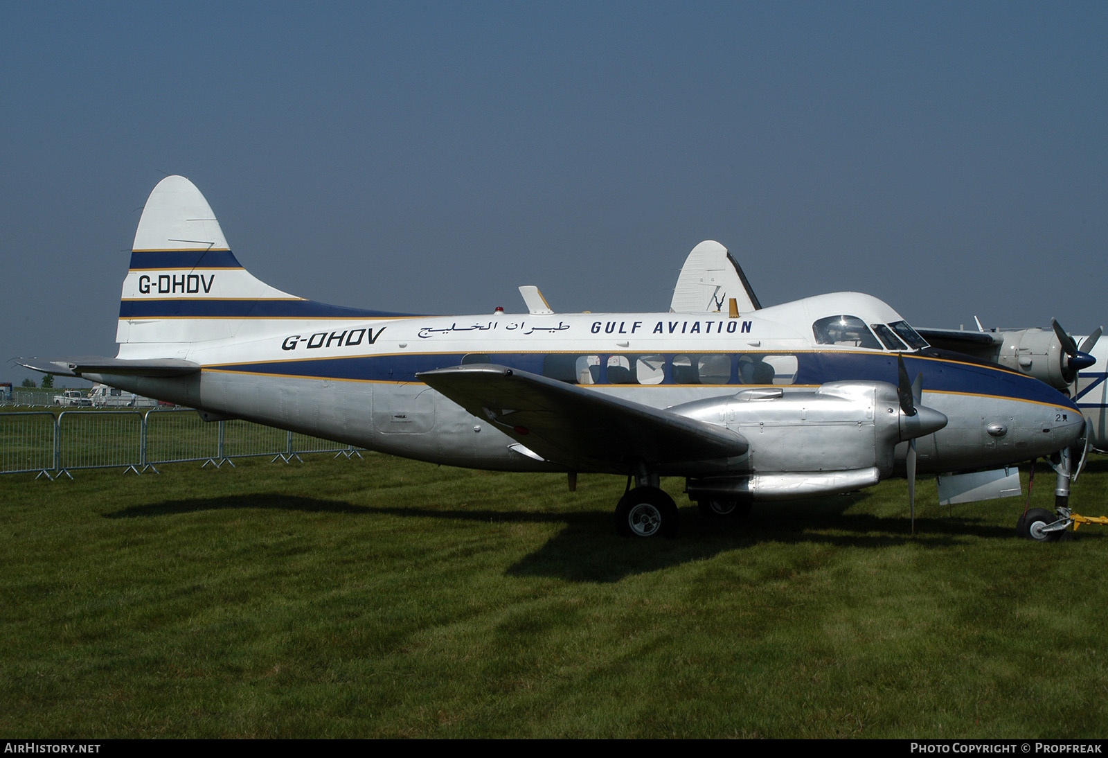 Aircraft Photo of G-DHDV | De Havilland D.H. 104 Devon C2/2 | Gulf Aviation | AirHistory.net #584107