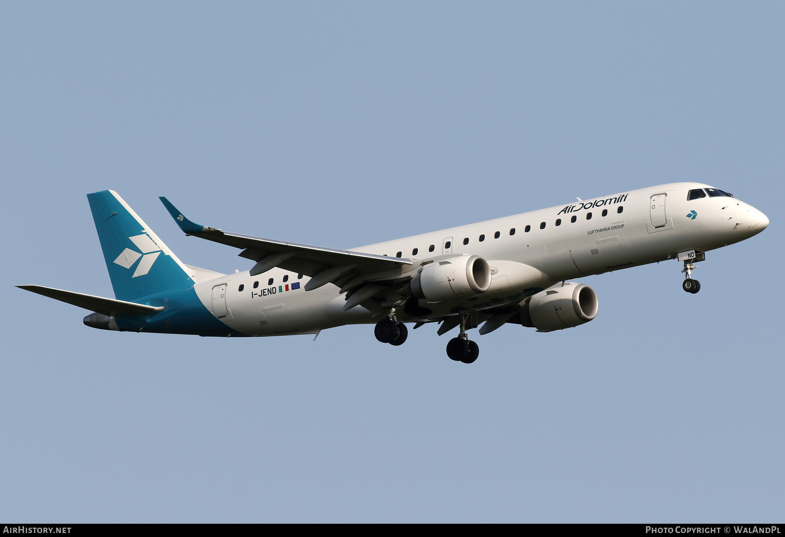 Aircraft Photo of I-JEND | Embraer 190LR (ERJ-190-100LR) | Air Dolomiti | AirHistory.net #584143