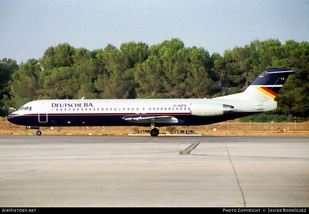 Aircraft Photo of D-ADFB | Fokker 100 (F28-0100) | Deutsche BA | AirHistory.net #584570