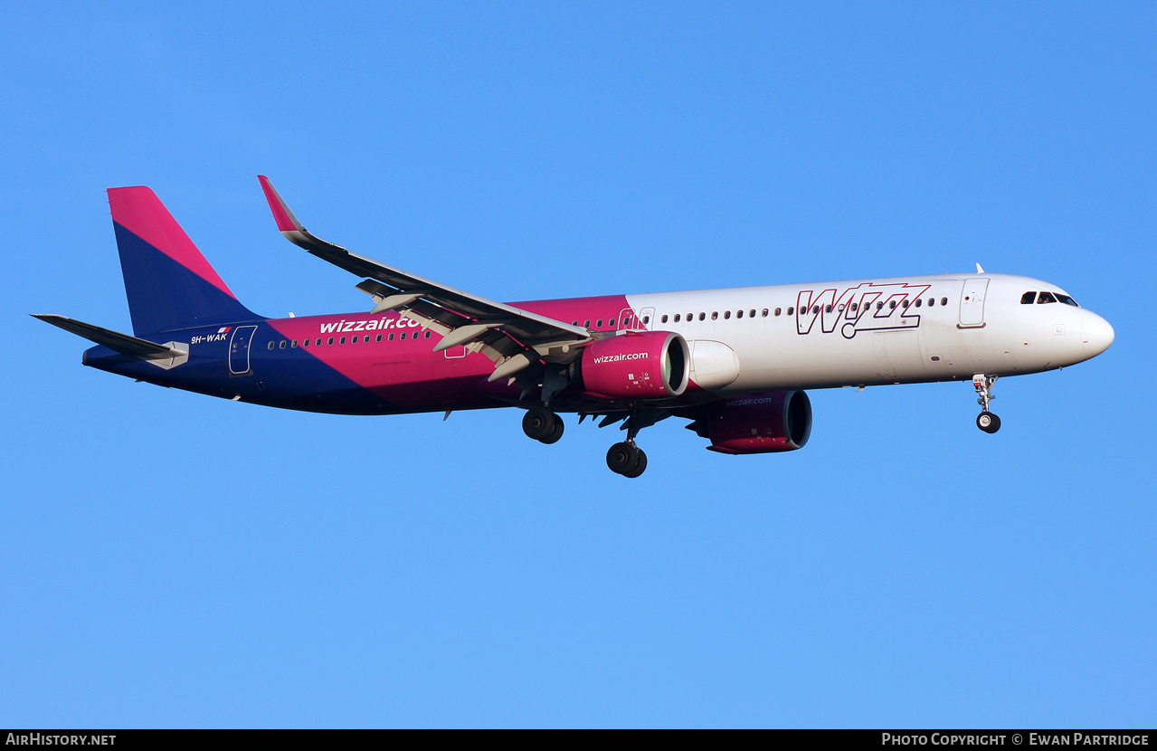 Aircraft Photo of 9H-WAK | Airbus A321-271NX | Wizz Air | AirHistory.net #584685