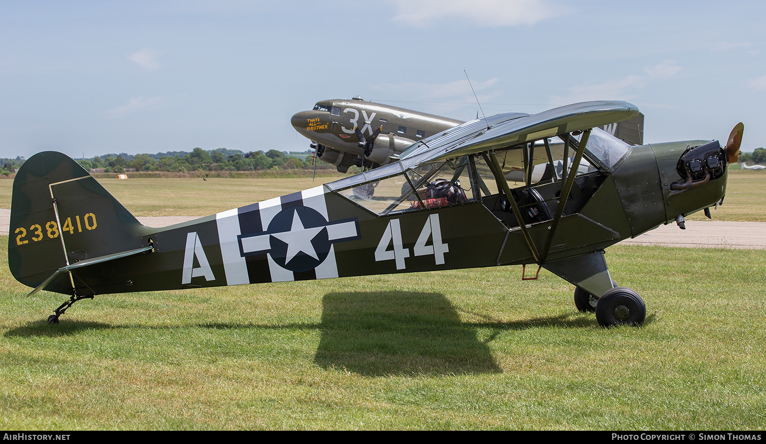 Aircraft Photo of G-BHPK / 238410 | Piper J-3C-65 Cub | USA - Air Force | AirHistory.net #584728