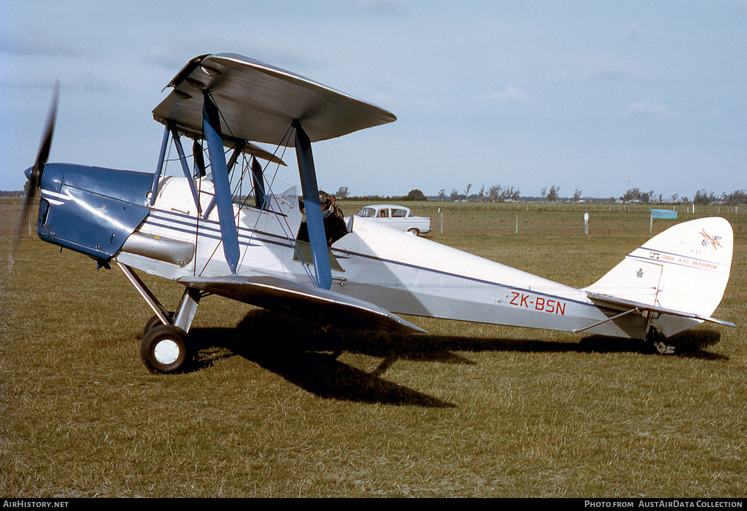Aircraft Photo of ZK-BSN | De Havilland D.H. 82A Tiger Moth | 27 Sqdn ATC Blenheim | AirHistory.net #584799