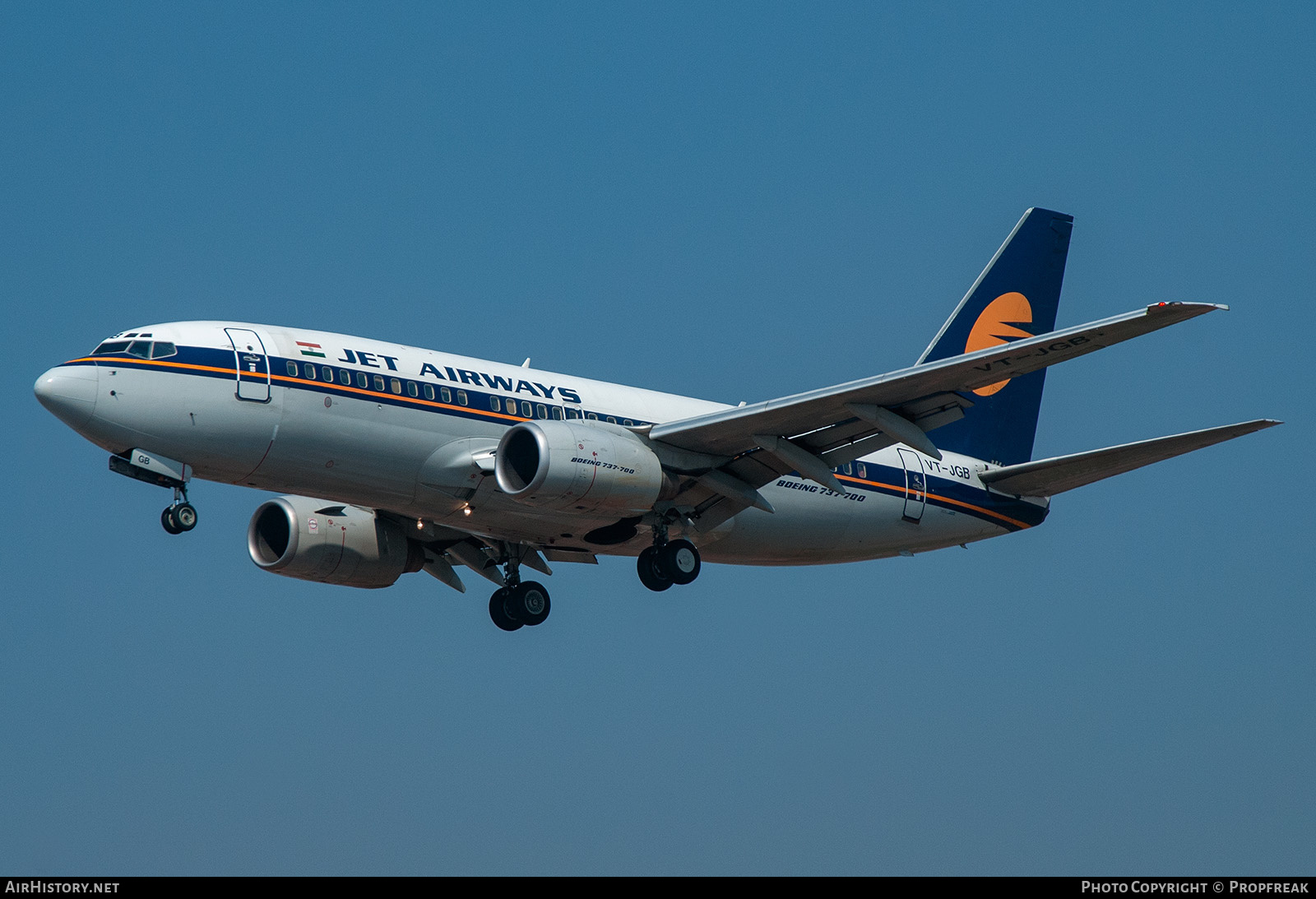 Aircraft Photo of VT-JGB | Boeing 737-75R | Jet Airways | AirHistory.net #584908