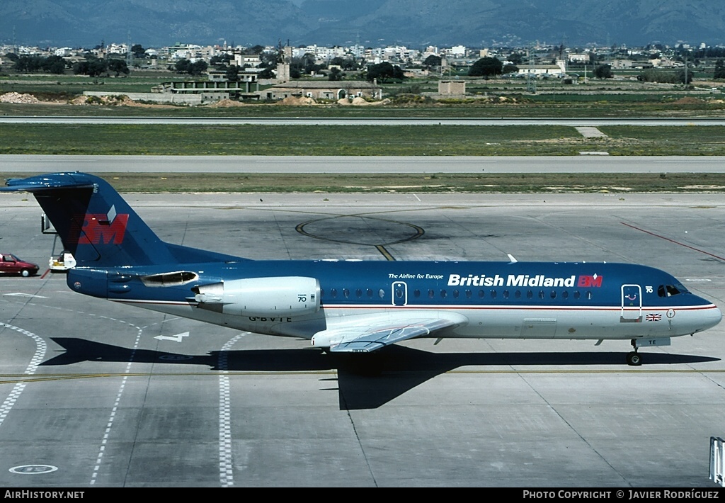 Aircraft Photo of G-BVTE | Fokker 70 (F28-0070) | British Midland Airways - BMA | AirHistory.net #585245