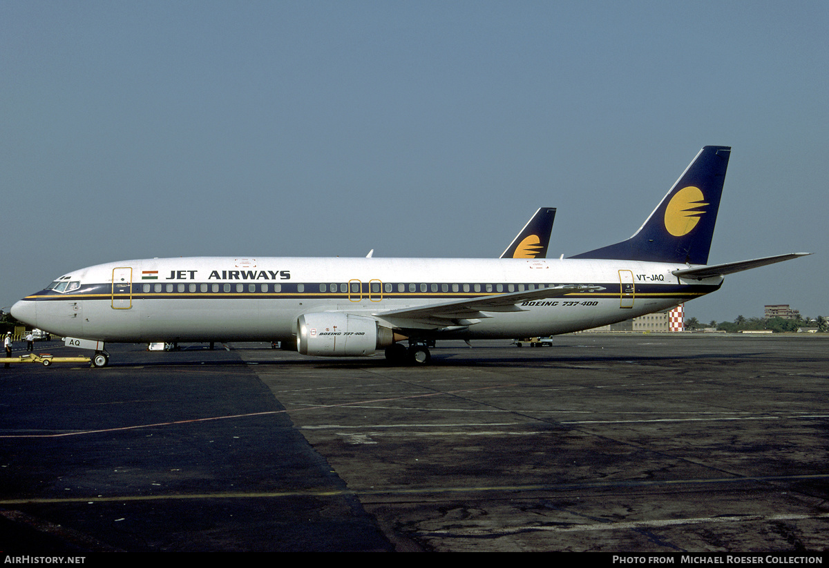 Aircraft Photo of VT-JAQ | Boeing 737-497 | Jet Airways | AirHistory.net #585304