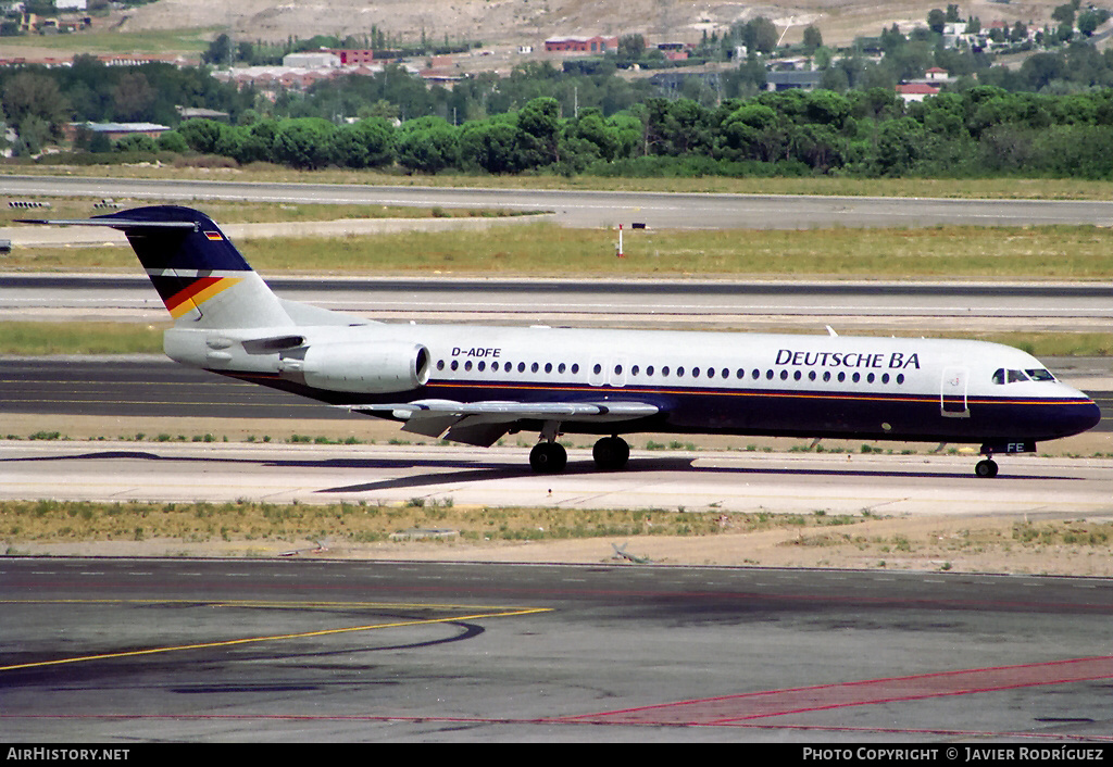 Aircraft Photo of D-ADFE | Fokker 100 (F28-0100) | Deutsche BA | AirHistory.net #585380