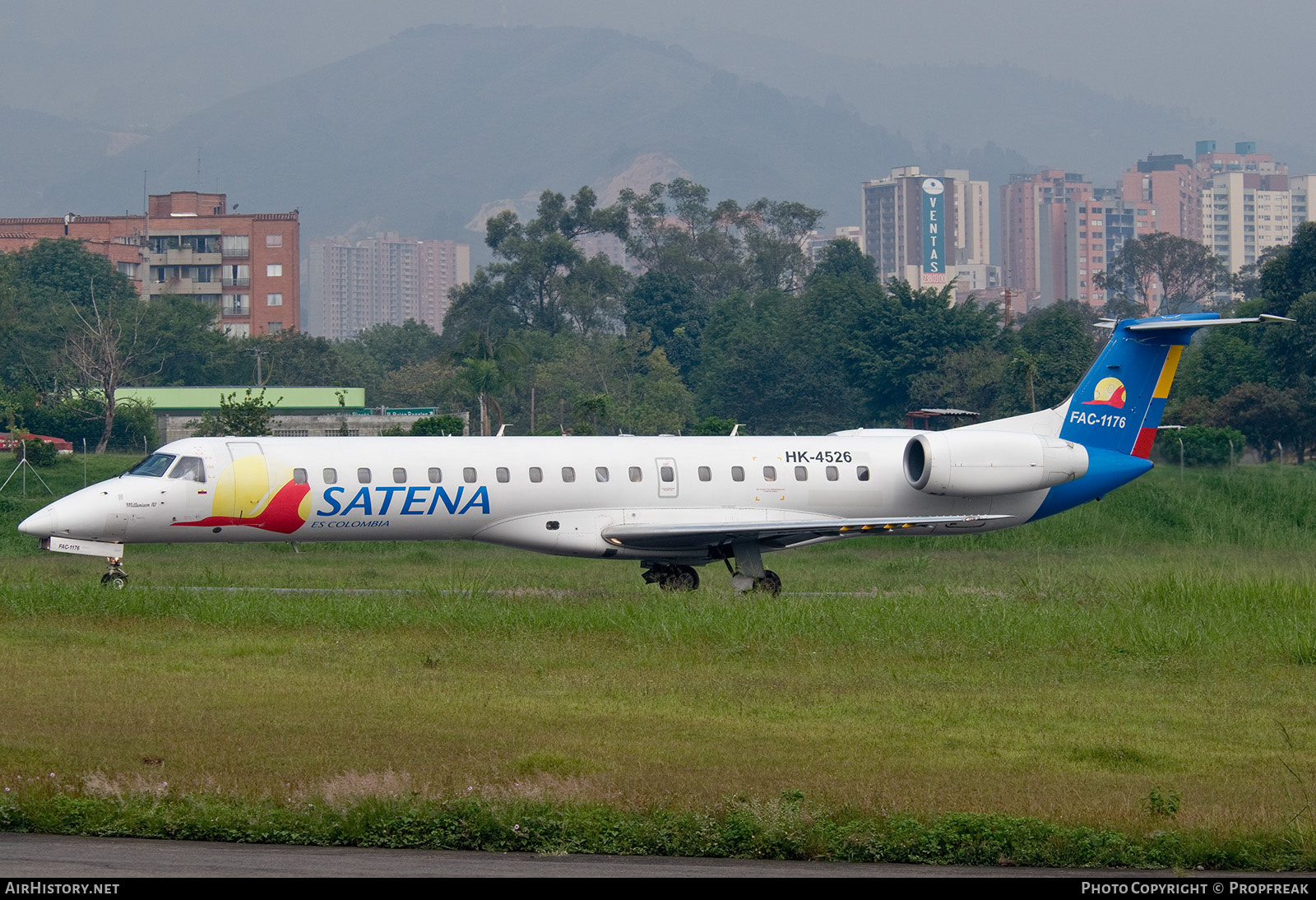 Aircraft Photo of FAC-1176 / HK-4526 | Embraer ERJ-145ER (EMB-145ER) | Colombia - Satena | AirHistory.net #585558