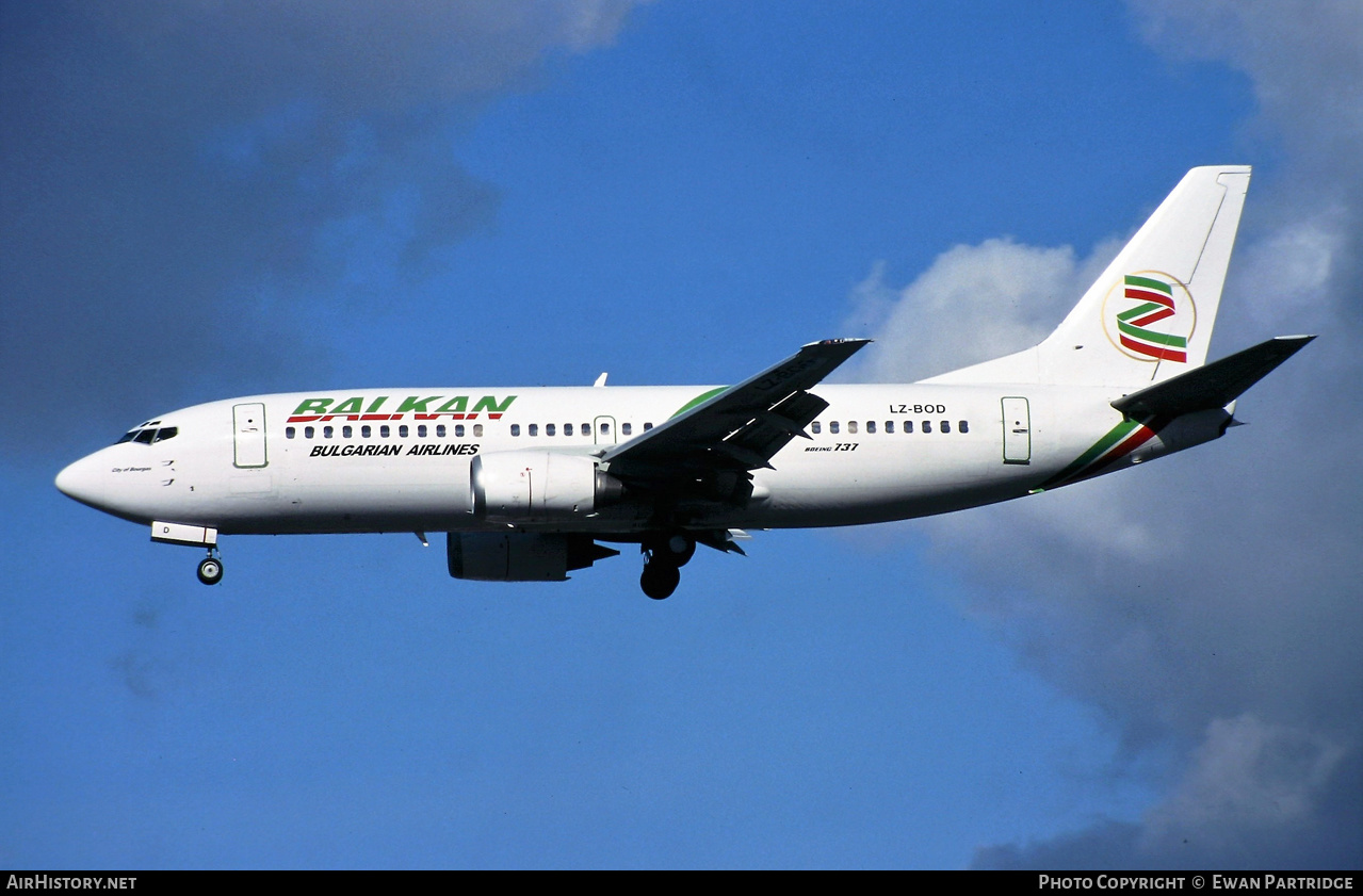 Aircraft Photo of LZ-BOD | Boeing 737-3Y0 | Balkan - Bulgarian Airlines | AirHistory.net #585839