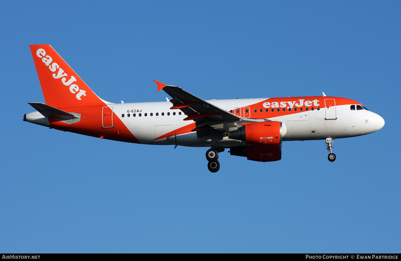 Aircraft Photo of G-EZAJ | Airbus A319-111 | EasyJet | AirHistory.net #585865