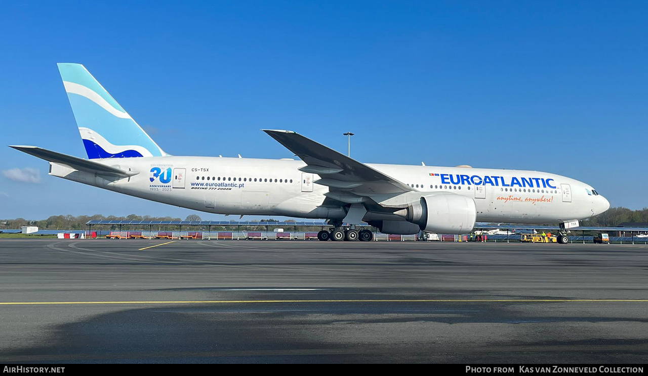 Aircraft Photo of CS-TSX | Boeing 777-243/ER | Euro Atlantic Airways | AirHistory.net #586006